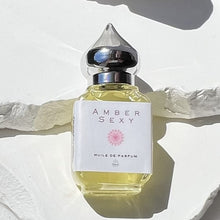Load image into Gallery viewer, 10 ml Gift Bottle option has a clear glass perfume bottle with a pointed crown cap. Great for Essential Oils too!
