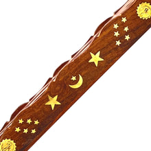 Load image into Gallery viewer, Sun, Moon and Stars Embellishments on The Parfumerie's 11 inch Incense Burner.