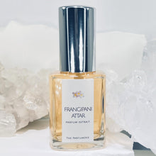Cargar imagen en el visor de la galería, Frangipani Attar in a luxury perfume bottle with a silver sprayer top. The perfect gift for her.