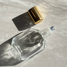 Load image into Gallery viewer, Fancy Glass Roll On Bottles 15 ml with Gold Cap