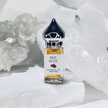 Load image into Gallery viewer, 5 ml Red Rose Essential Oil Perfume is Alcohol-Free, Paraben-Free, Phthatlate-Free and Vegan. A travel perfume bottle.