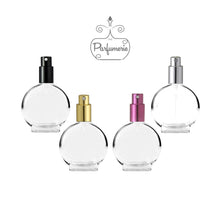 Cargar imagen en el visor de la galería, Perfume Bottles. Atomizer Bottles with Black, Gold, Purple and Silver Sprayer Tops with matching over caps. Spray bottles for Perfume Oils, Essential Oils, Fragrance Oils and Room Sprays.