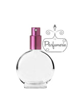 Cargar imagen en el visor de la galería, Perfume Bottle. Atomizer Bottle with Purple Sprayer Top with matching over cap. Spray bottle for Perfume Oils, Essential Oils, Fragrance Oils and Room Sprays.