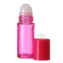 Load image into Gallery viewer, 30 ml Pink glass roller bottle. Private Label Brand. Travel Perfume Bottle. Deodorant Roll On. Roll On Perfume Oil.