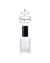Cargar imagen en el visor de la galería, Small Perfume Bottle with clear glass. This Mini Perfume Bottle comes with a Black Spray Top and Over Cap. A High Quality Spray Bottle that holds 1 oz. Perfume Oils, Essential Oils or Fragrance Oils.