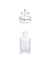 Cargar imagen en el visor de la galería, Small Perfume Bottle with clear glass. This Mini Perfume Bottle comes with a Black, Gold, Purple or Silver Spray Top and Over Cap but this picture shows no top to it, just the bottle itself. A High Quality Spray Bottle that holds 1 oz. Perfume Oils, Essential Oils or Fragrance Oils.