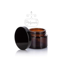 Load image into Gallery viewer, 1 oz. amber glass straight side jar with lid options