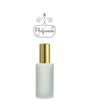 Cargar imagen en el visor de la galería, Perfume Bottle. 2 oz. Perfume Spray bottles. Frosted Glass with Gold Atomizer Sprayer Top and Over Cap for Perfume Oils, Essential Oils or Fragrance Oils.