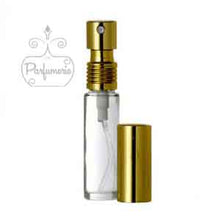 Cargar imagen en el visor de la galería, Perfume Bottles. 10ml Perfume Spray bottle. Clear Glass with Gold Atomizer Sprayer Top and Over Cap for Perfume Oils, Essential Oils or Fragrance Oils.