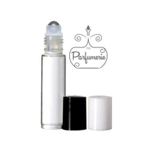 Load image into Gallery viewer, Clear 10 ml Roll On bottle with Steel Rollerball and Black or White Cap Option