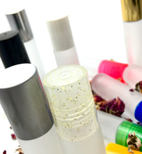 Load image into Gallery viewer, Frosted Roller Perfume Bottles with Color Caps.