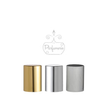 Load image into Gallery viewer, Metallic Caps in Gold Shiny, Silver Shiny and Silver Brushed for 5ml and 10ml Roll On Bottles