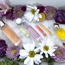 Load image into Gallery viewer, The Parfumerie's Perfume bottle options are 1 ml Sample Vial, 10 ml Roll On or Gift Bottle and a 30 ml Gift Bottle.