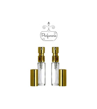 Cargar imagen en el visor de la galería, Perfume Bottles. 10ml Perfume Spray bottles. Clear Glass with Gold Atomizer Sprayer Tops and Over Caps for Perfume Oils, Essential Oils or Fragrance Oils.