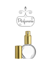 Cargar imagen en el visor de la galería, Perfume Bottle. Atomizer Bottle with Sprayer top in Gold with matching over cap. These Spray Bottles are perfect for Perfume Oils, Essential Oils, Fragrance Oils and Room Sprays.