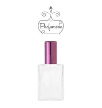 Cargar imagen en el visor de la galería, 2 oz. Frosted Glass Perfume Bottles. Atomizer Spray Bottles. Purple Sprayer top with matching over cap. Atomizer Bottles perfect for Perfume Oils, Essential Oils, Fragrance Oils and Room Sprays.