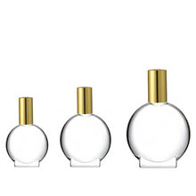 Cargar imagen en el visor de la galería, Perfume Bottles. Atomizer Bottles with Gold Sprayer Tops with matching over caps. Spray bottles for Perfume Oils, Essential Oils, Fragrance Oils and Room Sprays.. 3 sizes, 1 oz., 1.7 oz., and 3.4 oz.