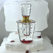 Load image into Gallery viewer, Crystal Perfume Bottle - Octagonal - Bubble - Red Base