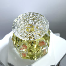 Cargar imagen en el visor de la galería, Crystal Perfume Bottle - Octagonal Base, Yellow/Orange Design