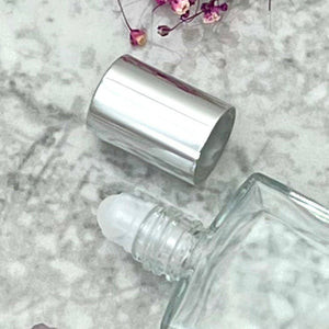 A great empty bottle for oils with a plastic roller ball and silver cap. The perfect travel perfume bottle.