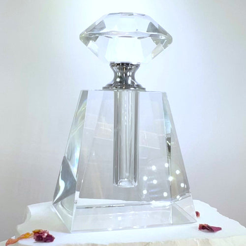 Crystal Perfume Bottle - Vintage Flair, A-Line Base, Round Top