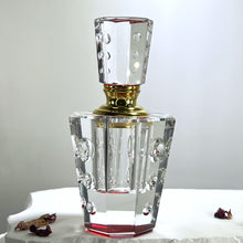 Load image into Gallery viewer, Crystal Perfume Bottle - Octagonal - Bubble - Red Base