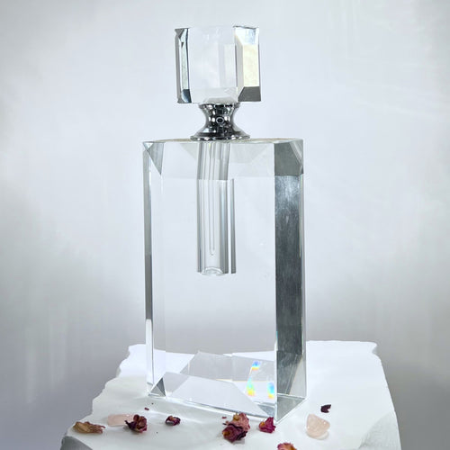 Crystal Perfume Bottle - Rectangular Opulence
