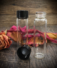 Load image into Gallery viewer, 2 Dram Glass Vials with Black Caps - 7.4ml Leak-Proof Sample Jars, Polycone Liner