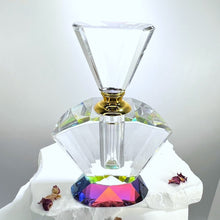 Cargar imagen en el visor de la galería, Crystal Perfume Bottle - Aurora Borealis - Large