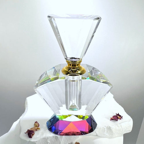 Crystal Perfume Bottle - Aurora Borealis - Large