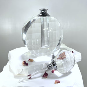 Crystal Perfume Bottle - Flat Round