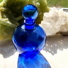 Load image into Gallery viewer, 4 oz. Cobalt Blue Apothecary Fragrancia Perfume Bottle with UV Protection.