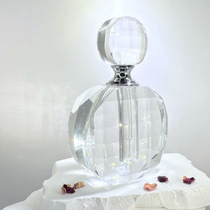 Crystal Perfume Bottle - Flat Round