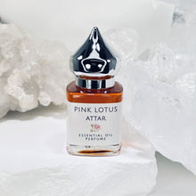 Load image into Gallery viewer, Our Pink Lotus Attar is perfect for Aromatherapy, all natural, vegan, plant based oil.