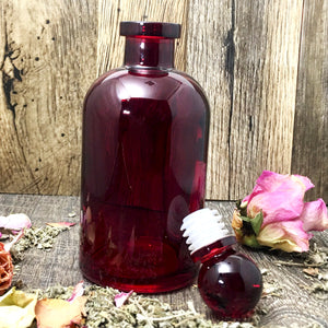 These Glass Fragrancia Perfume Apothecary Bottles come in Red Glass.