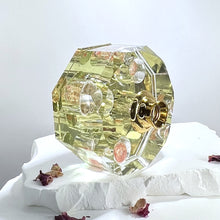 Cargar imagen en el visor de la galería, Crystal Perfume Bottle - Octagonal Base, Yellow/Orange Design