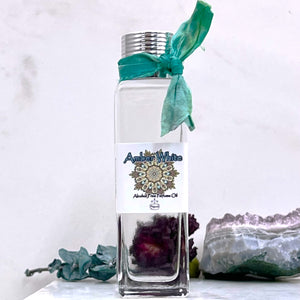 Amber White or White Amber 30 ml Gift bottle. Clear Perfume Bottle with a silver ribbed cap.
