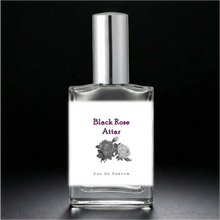 Load image into Gallery viewer, Black Rose Attar Eau de Parfum 1 and 2 oz perfume spray bottle.