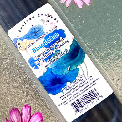 Blue Lotus Natural Joss Incense Sticks sold at The Parfumerie in 11 inch and 19 inch.