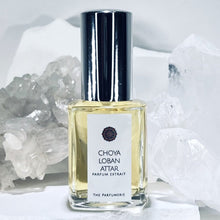 Load image into Gallery viewer, Choya Loban 30 ml Parfum Extrait. Essential Oil Perfume. A luxury perfume bottle with a shiny silver sprayer.