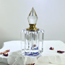 Load image into Gallery viewer, Stunning Crystal Perfume Bottle. A glass perfume bottle for Essential Oils, Perfume Oils, Attars or Elixirs.