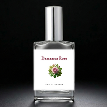 Load image into Gallery viewer, Damascus Rose Eau de Parfum glass perfume bottle with silver shiny cap