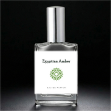 Load image into Gallery viewer, Egyptian Amber Perfume Bottle with a silver sprayer cap. An atomizer spray perfume. 