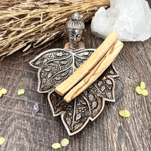 Load image into Gallery viewer, A Palo Santo stand or tea light holder are options of use for this altar decor, witchy decor or wiccan supplies.