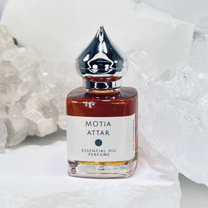 15 ml Gift Bottle of our Motia Attar is 100% Essential Oil and is perfect for gift giving for Mother's Day, Holidays or Birthday. 