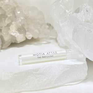 1 ml Sample Vial size of Motia Attar Essential Oil is the perfect size to try and test for compatibility with your skin.
