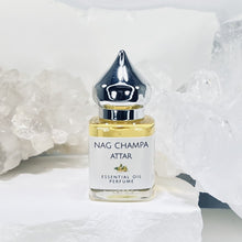 Load image into Gallery viewer, 8 ml Nag Champa Attar is a clean and natural oil made with the purest of Essential Oils.
