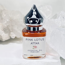 Load image into Gallery viewer, 15 ML GIFT BOTTLE OF PINK LOTUS ATTAR IS PERFECT FOR  GIFT GIVING, OR FOR TRAVEL. 