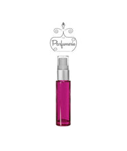Load image into Gallery viewer, 10 ml purple glass atomizer with silver matte spray top, white pump, clear cap