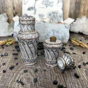 Resin Perfume Bottle - 3 ml and 6 ml - Silver with glass interior
